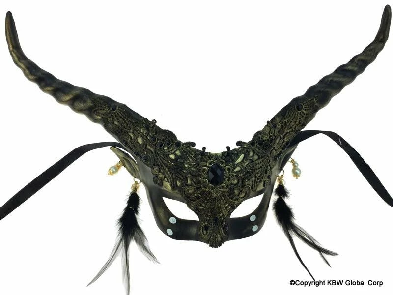KBW Global Corp Masquerade Masks Venetian Lace Horned Mask 5 KBW Global Corp Masquerade Masks Venetian Lace Horned Mask