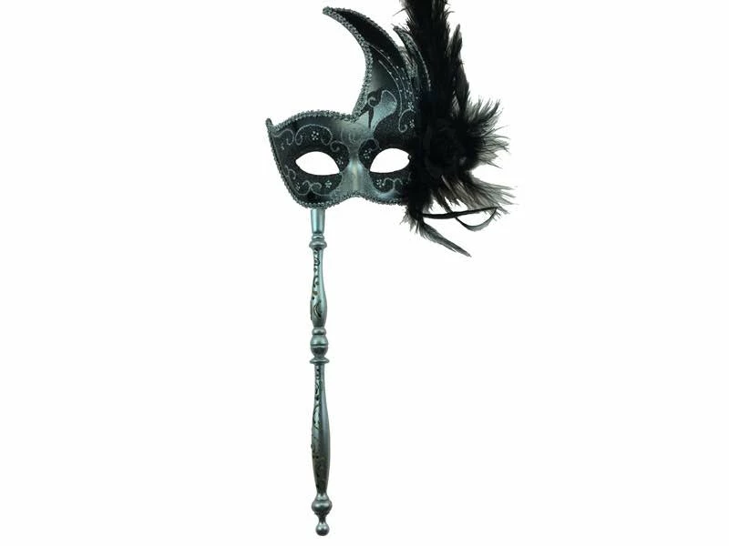KBW Global Corp Masquerade Swan Motif With Feathers And Attached Stick Masquerade Masks 6 KBW Global Corp Masquerade Swan Motif With Feathers And Attached Stick Masquerade Masks