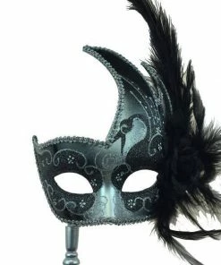 KBW Global Corp Masquerade Swan Motif With Feathers And Attached Stick Masquerade Masks 13 KBW Global Corp Masquerade Swan Motif With Feathers And Attached Stick Masquerade Masks