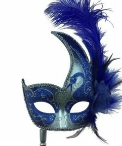 KBW Global Corp Masquerade Swan Motif With Feathers And Attached Stick Masquerade Masks 15 KBW Global Corp Masquerade Swan Motif With Feathers And Attached Stick Masquerade Masks