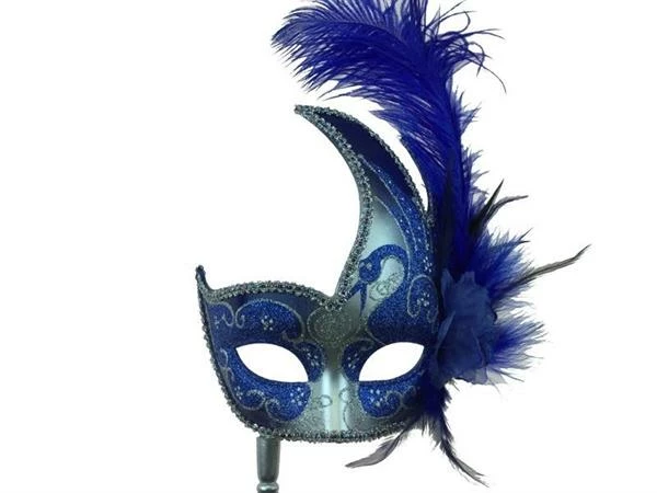 KBW Global Corp Masquerade Swan Motif With Feathers And Attached Stick Masquerade Masks 7 KBW Global Corp Masquerade Swan Motif With Feathers And Attached Stick Masquerade Masks