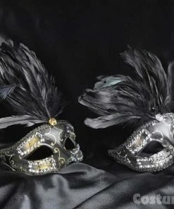 KBW Global Corp Venetian W/ Rhinestones & Feathers
