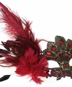 KBW Global Corp Masquerade Masks Venetian Lace W/ Feather