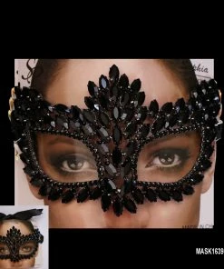 Ceci Jewelry, Inc. Masquerade Masks Mask Rhinestone Black Jet