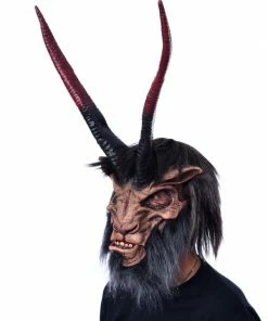 Zagone Studios LLC Underworld Overlord, Demon Devil Goat Lord Krampus Baphomet Latex Face Mask