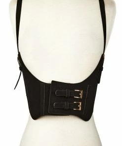 Fame Accessories Black Velvet Belt W/ Suspenders Pirate & Medieval/Renaissance