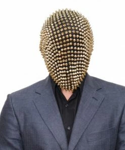 KBW Global Corp Masquerade Masks Full Head Mask With Gold Spikes
