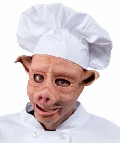 Zagone Studios LLC Horror Masks BBQ Chef Pig Latex Face Mask With Adjustable Hat
