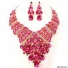 Ceci Jewelry, Inc. Necklaces & Earrings Hot Pink Rhinestone Necklace And Earring Set