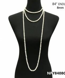 Ceci Jewelry, Inc. Pearls 60" To 96" Strand In White, Cream, Black Necklaces & Earrings