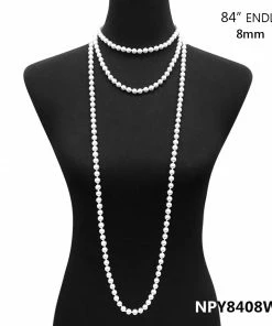Ceci Jewelry, Inc. Pearls 60" To 96" Strand In White, Cream, Black Necklaces & Earrings