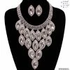 Ceci Jewelry, Inc. Marquis Rhinestone Necklace And Matching Earrings Necklaces & Earrings