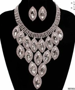 Ceci Jewelry, Inc. Marquis Rhinestone Necklace And Matching Earrings Necklaces & Earrings