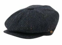 Epoch Fashion Accessory Navy Tweed Herringbone Wool Newsboy Cap Newsboys, Apple Jacks & Berets