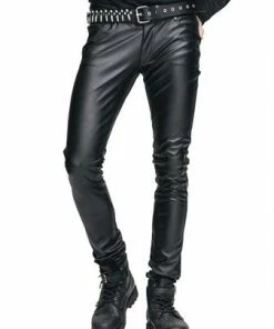 Western Fashion Decades Black Pleather Pants