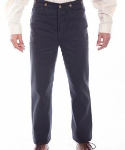 Scully Range Wear Steampunk & Victorian Black Cotton Canvas Pants