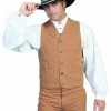 Scully Range Wear Tan Canvas Notched Lapel Vest Steampunk & Victorian