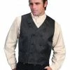 Scully Range Wear Vest Double-breasted Jacquard In Black Or Cream Steampunk & Victorian