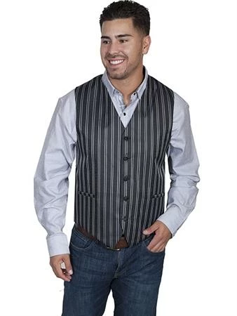 Scully Range Wear Plus Size Double Pinstripe Vest