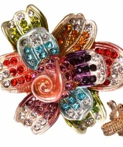 Ceci Jewelry, Inc. Bracelets & Rings Ring Rhinestone Flower Multicolor