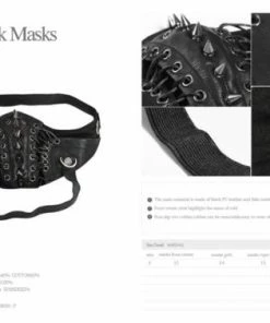 Western Fashion COVID Masks & Gear Mask Punk W/ Lacing And Studs