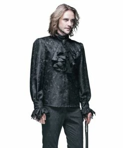 Western Fashion Steampunk & Victorian Men's Black Gothic/Poet Shirt
