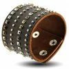 AABStyle Cuffs & Bracers Cuff Leather Brown Studded Multi