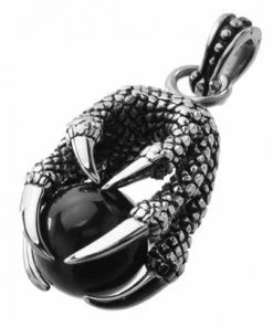AABStyle Necklaces & Earrings Pendant Stainless Steel Dragon Claw W/Marble