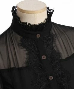 Western Fashion Black Steampunk Shirt Steampunk & Victorian