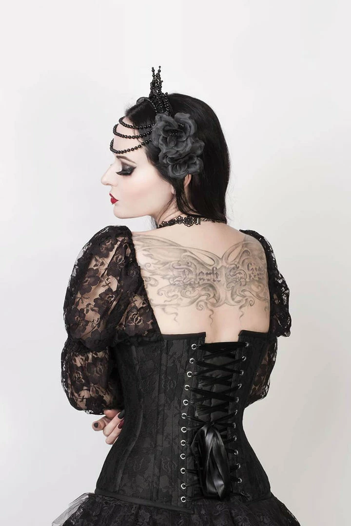 The Corset Company Black Lace Overlay Corset With Sleeves Corsets & Corset Dresses 4 The Corset Company Black Lace Overlay Corset With Sleeves Corsets & Corset Dresses