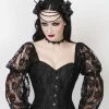 The Corset Company Black Lace Overlay Corset With Sleeves Corsets & Corset Dresses