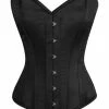 VG London Corsets & Corset Dresses Overbust Satin Classic Black