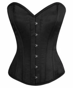 VG London Corsets & Corset Dresses Overbust Satin Classic Black