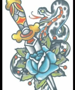 Tinsley Transfers Snake & Dagger 1910 Tattoos & Tattoo Effects