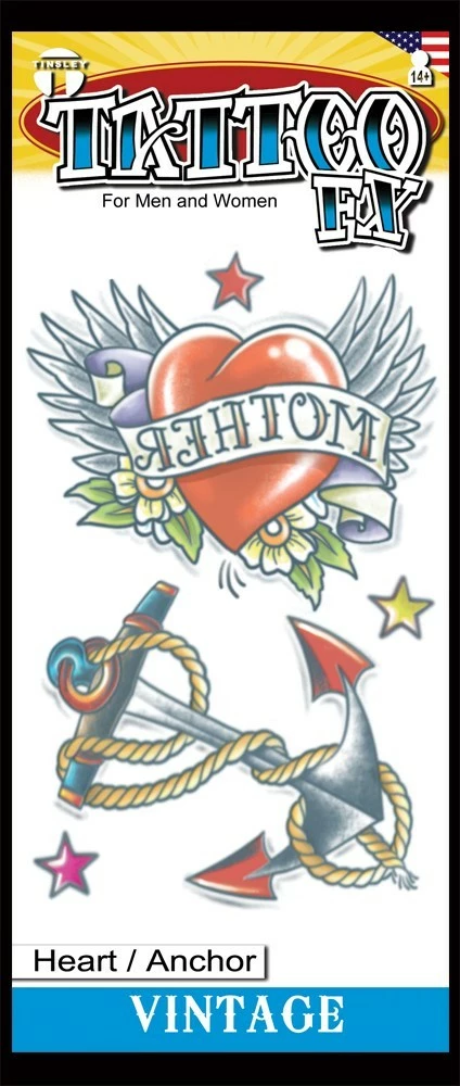 Tinsley Transfers Tattoos & Tattoo Effects 1950 Heart/Anchor 4 Tinsley Transfers Tattoos & Tattoo Effects 1950 Heart/Anchor