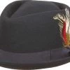 LTC Trading Corp Fedoras, Homburgs & Pork Pies Short Brim Fedora Black