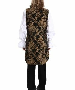 Pentagramme Gothique Black And Gold Waistcoat Gothic Royalist