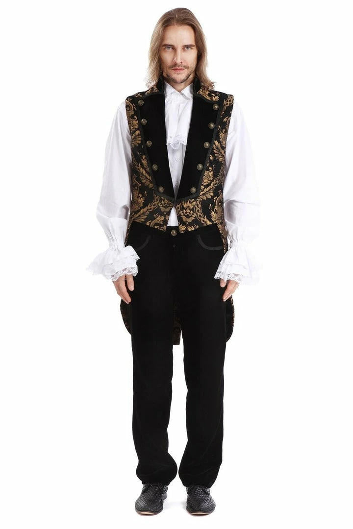 Pentagramme Gothique Black And Gold Waistcoat Gothic Royalist 3 Pentagramme Gothique Black And Gold Waistcoat Gothic Royalist