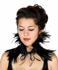 Zucker Boas & Feathers Black Feather Choker In Black Or Red
