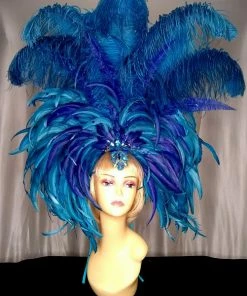 Boa Novelty Feather Turquoise And Purple Headpiece Burlesque
