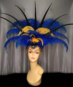Boa Novelty Feather Burlesque Camilla Golden Night Showgirl Headpiece
