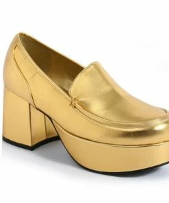 Ellie Shoes Platform Loafer Gold Men's Shoes