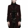 Western Fashion Steampunk & Victorian Gothic Coat W/Horn Lapel Burgundy