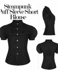 Western Fashion Steampunk Puff Sleeve Blouse
