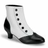 Pleaser Women's Shoes Ladies Ankle Black/White Spat Ankle Boot 2 Pleaser Women's Shoes Ladies Ankle Black/White Spat Ankle Boot
