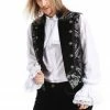 Pentagramme Gothique Black And Silver Waistcoat Gothic Royalist 1 Pentagramme Gothique Black And Silver Waistcoat Gothic Royalist