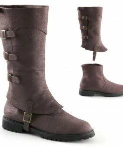 Pleaser Boot W/Spat In Black Or Brown Men's Shoes