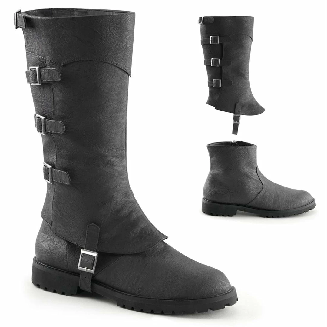 Pleaser Boot W/Spat In Black Or Brown Men's Shoes 7 Pleaser Boot W/Spat In Black Or Brown Men's Shoes