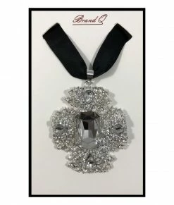 Brand Q, Inc Bow Tie W/Brooch Crystal Cross