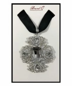 Brand Q, Inc Bow Tie W/Brooch Crystal Cross